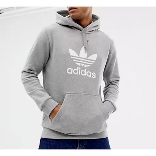 ADİDAS Trefoıl Hoodıe Sweatshirt GRİ ERKEK DT7963